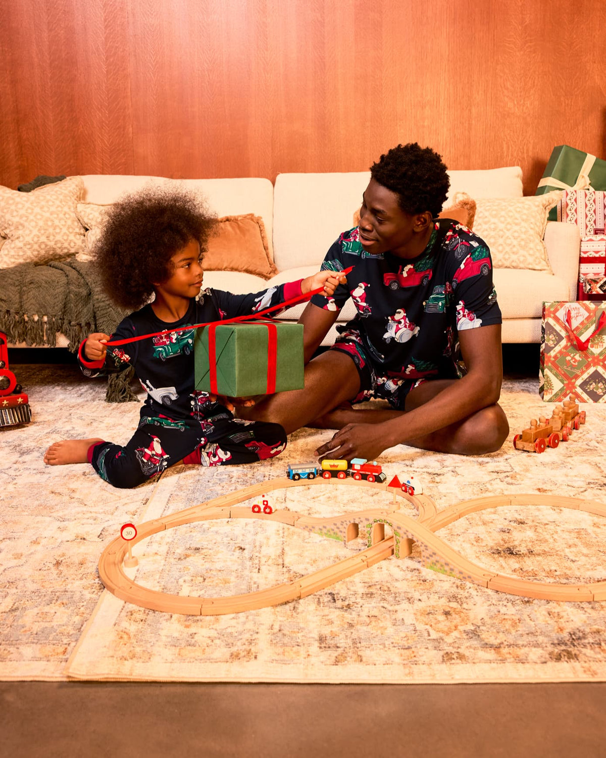 Christmas Santa Road Trip Print Matching Mini-Me Pyjamas
