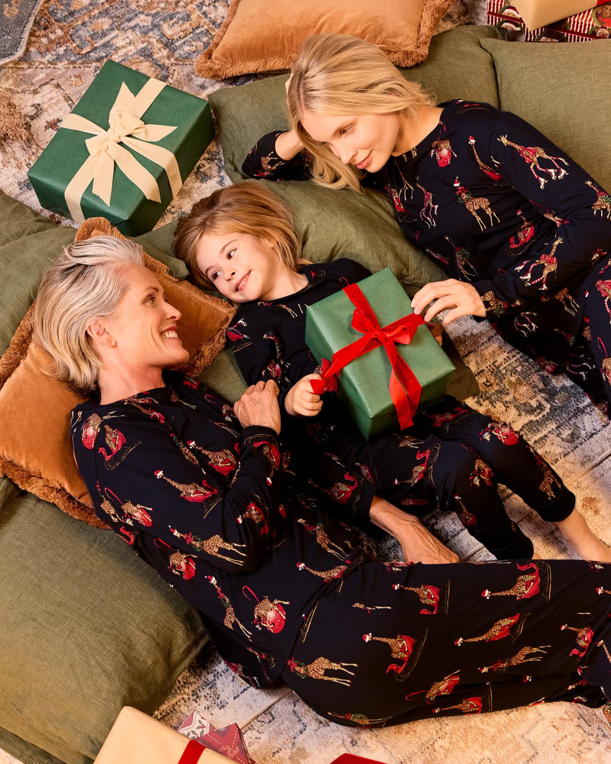 Christmas Giraffe Print Matching Family Pyjamas