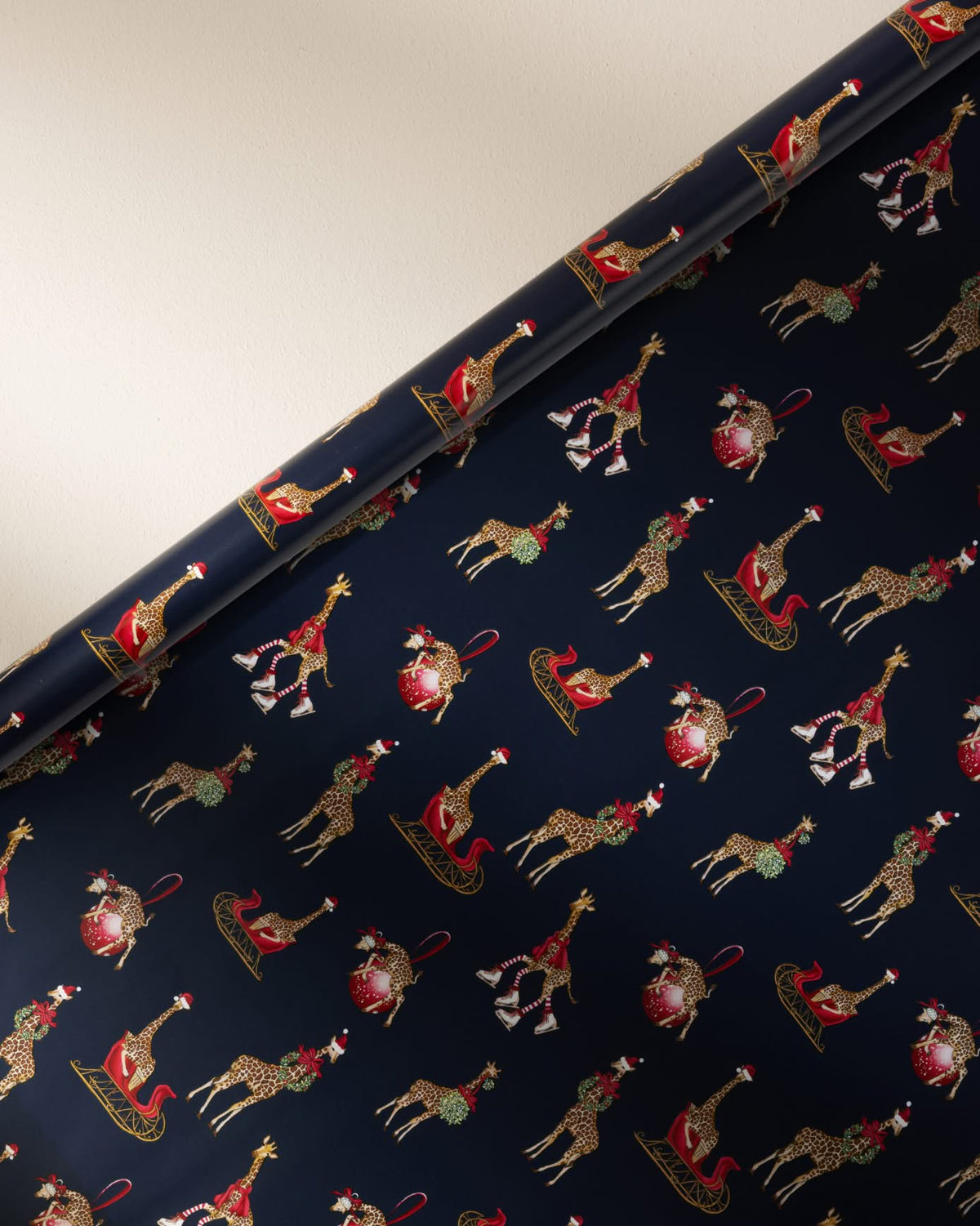 Christmas Giraffe Print Wrapping Paper