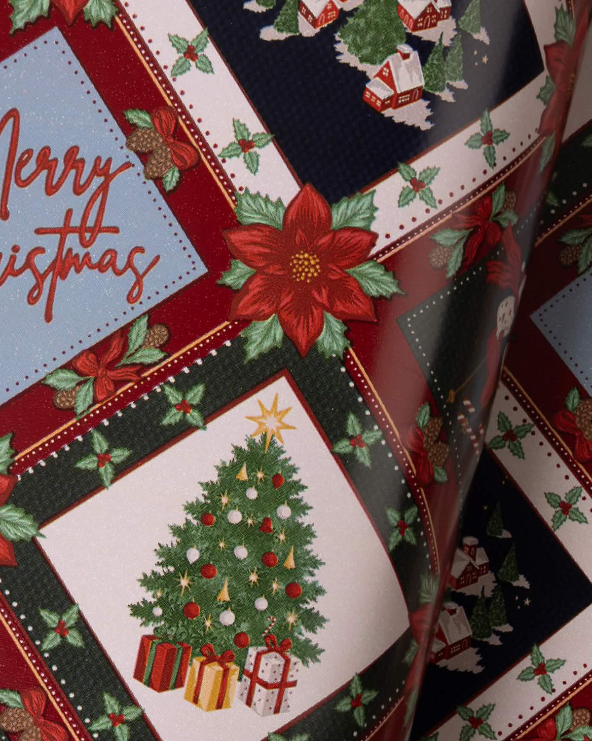Christmas Patchwork Print Wrapping Paper