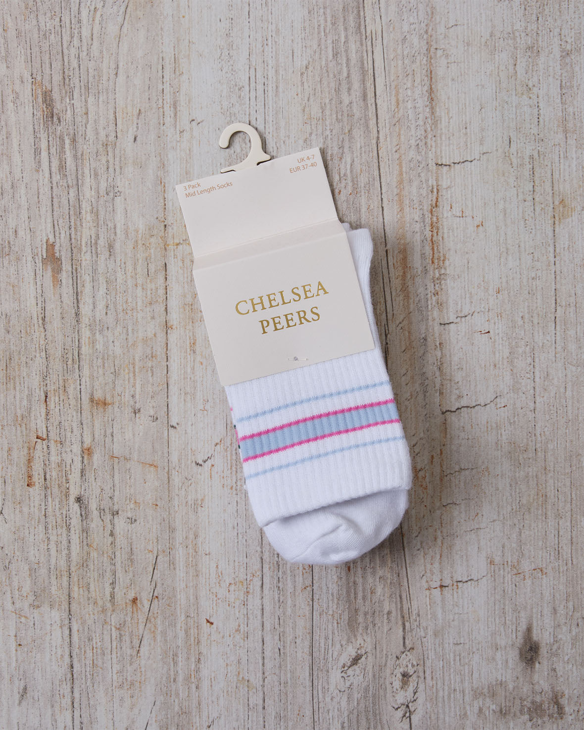Stripe Rib Ankle Socks 3 Pack - Pastels
