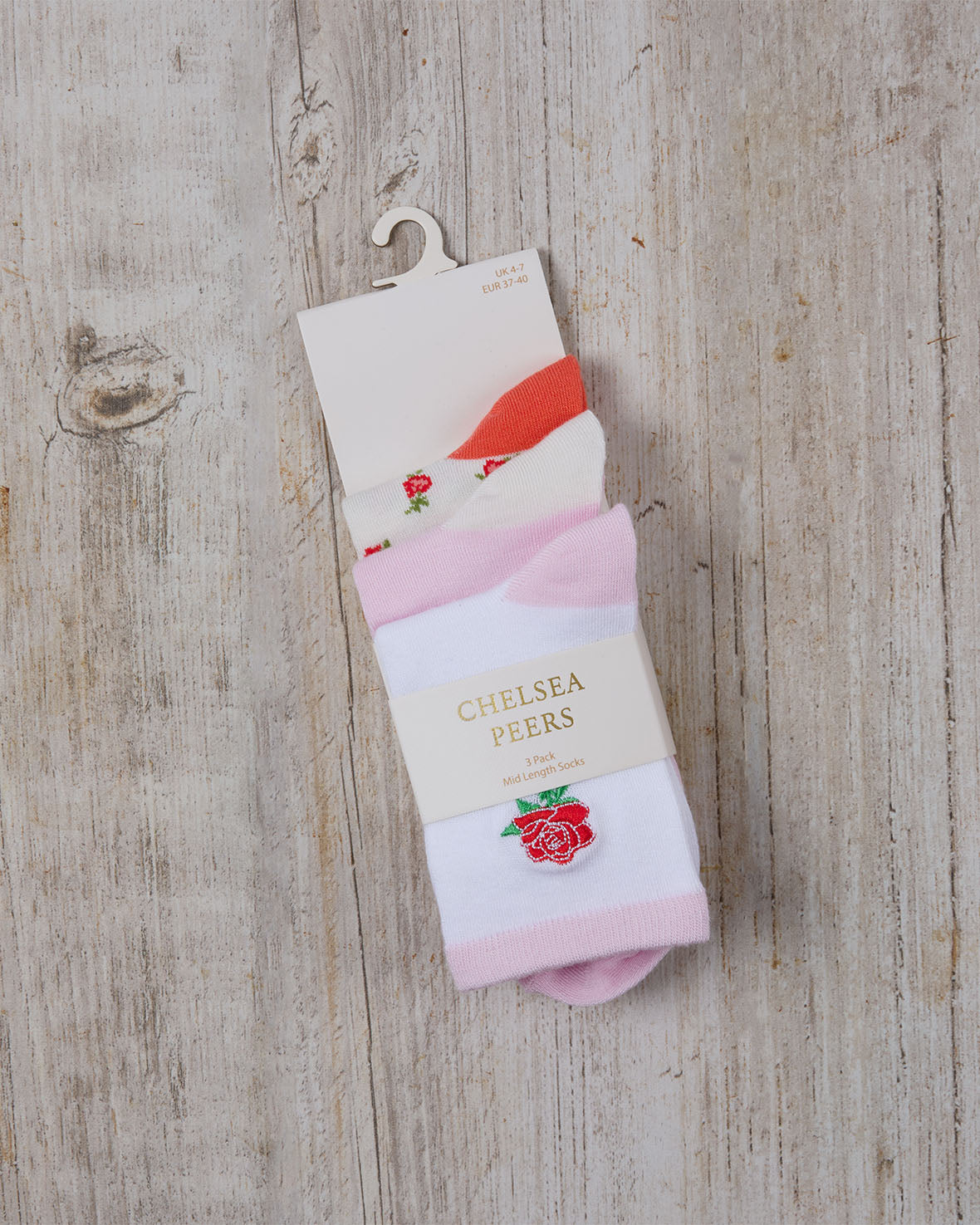 Ditsy Rose Ankle Socks 3 Pack
