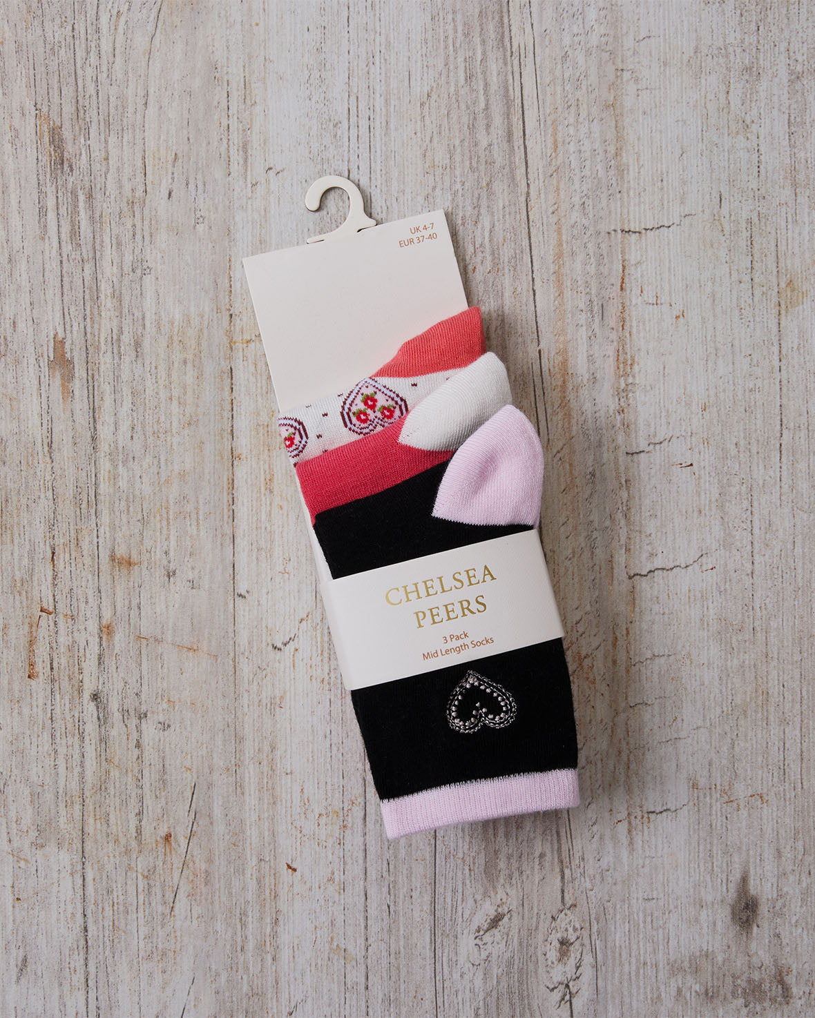 Hearts Ankle Socks 3 Pack