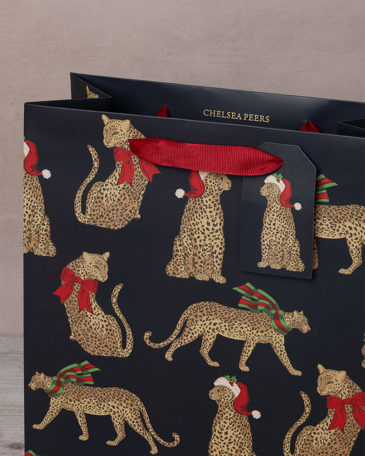Christmas Leopard Print Gift Bag