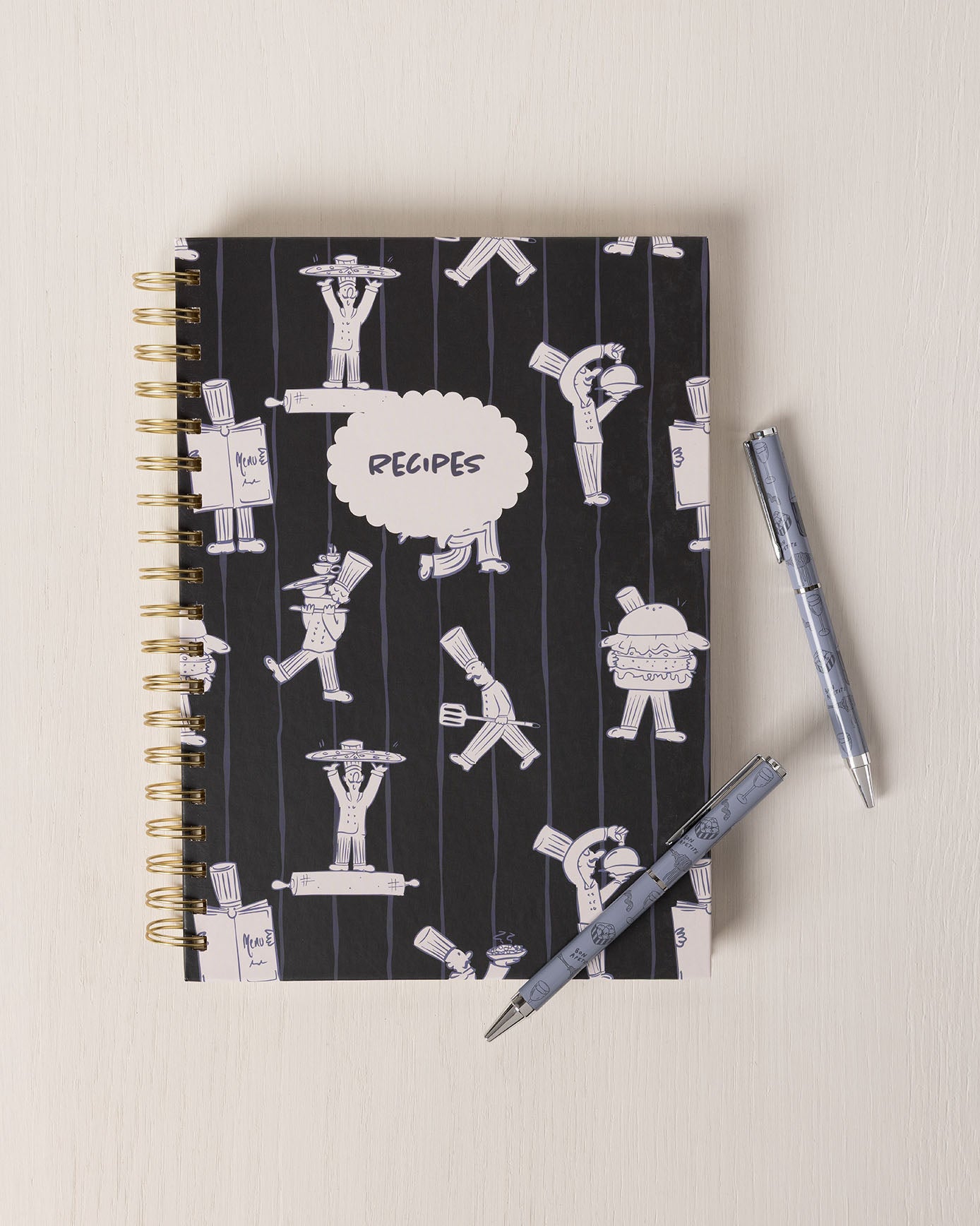 Twin Pack Boxed Pen Set - Blue Supper Club Print