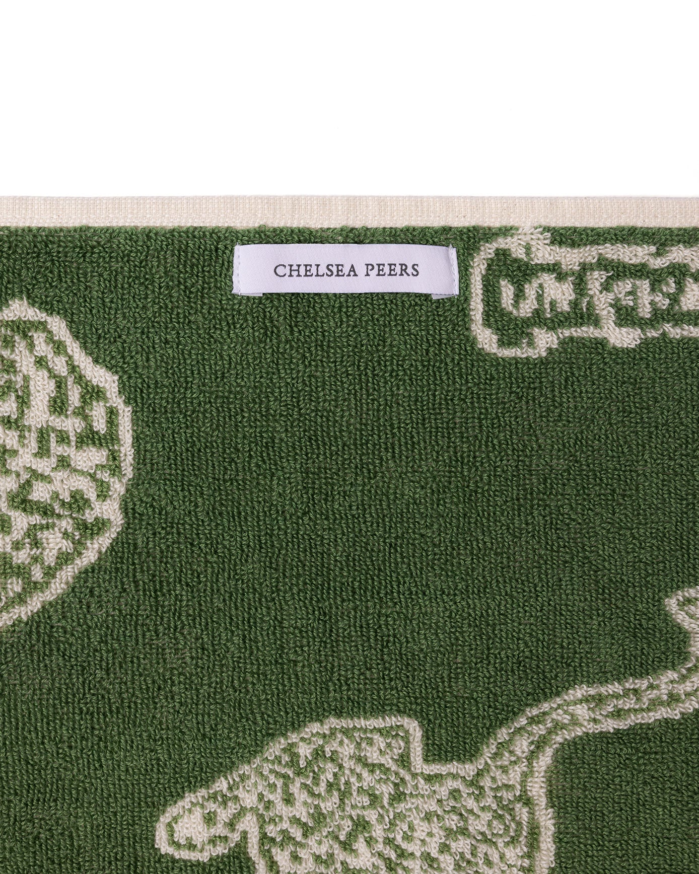 Cotton Midnight Leopard Print Towel - Green