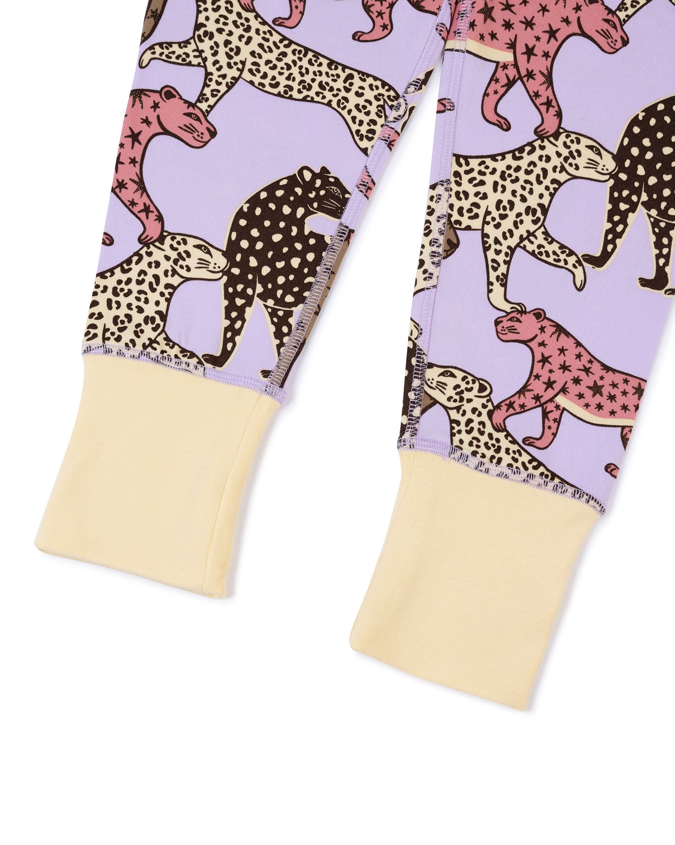 Kids Starry Leopard Print Long Pyjama Set - Lilac