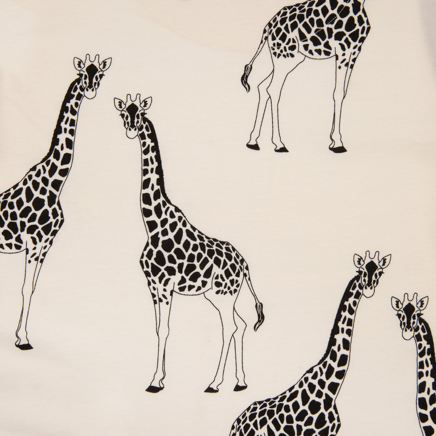 Kids Organic Cotton Giraffe Print Long Pyjama Set - Cream