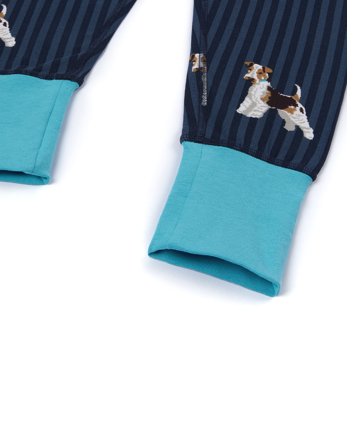 Kids Terrier Dog Stripe Print Long Pyjama Set