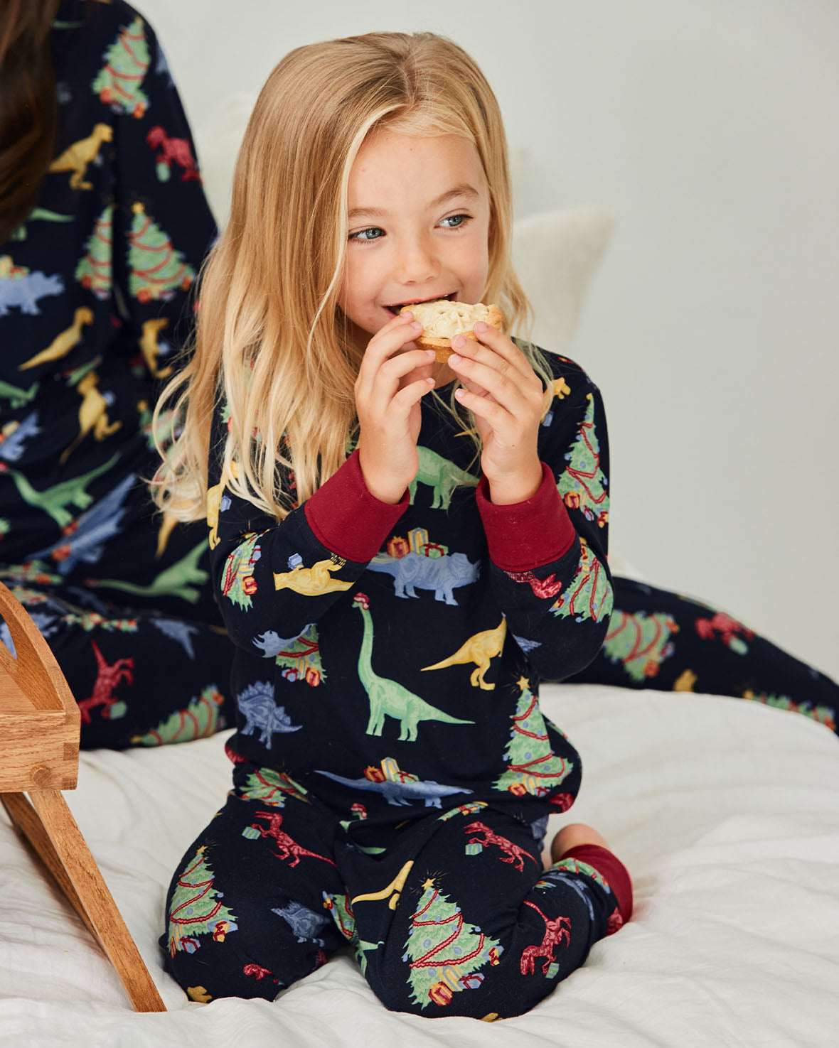 Kids Christmas Dinosaur Print Long Pyjama Set