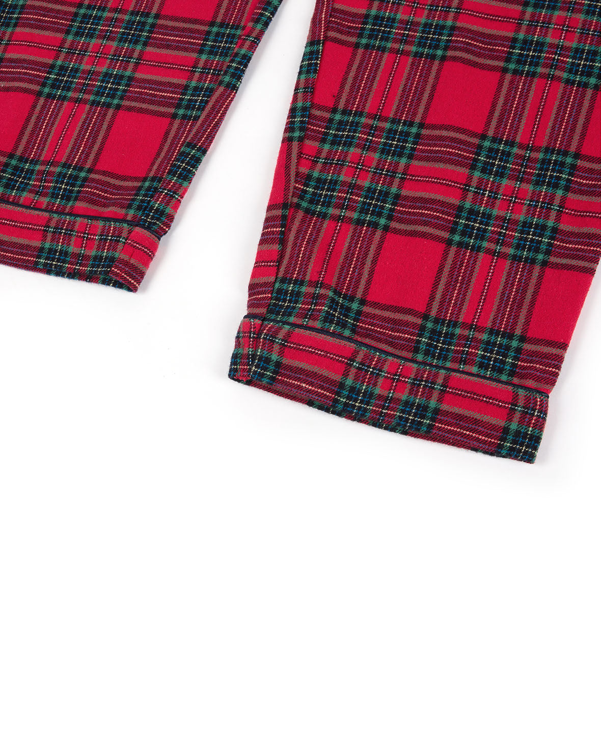 Kids Organic Cotton Tartan Check Tie Front Long Pyjama Set
