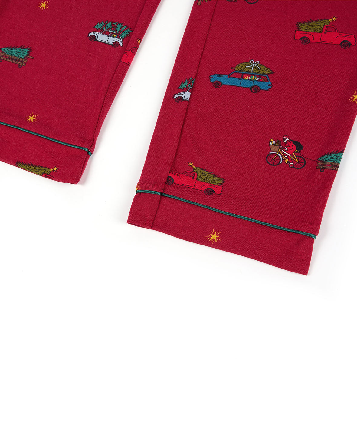 Kids TENCEL™ Modal Christmas Tree Car Print Long Button Up Pyjama Set