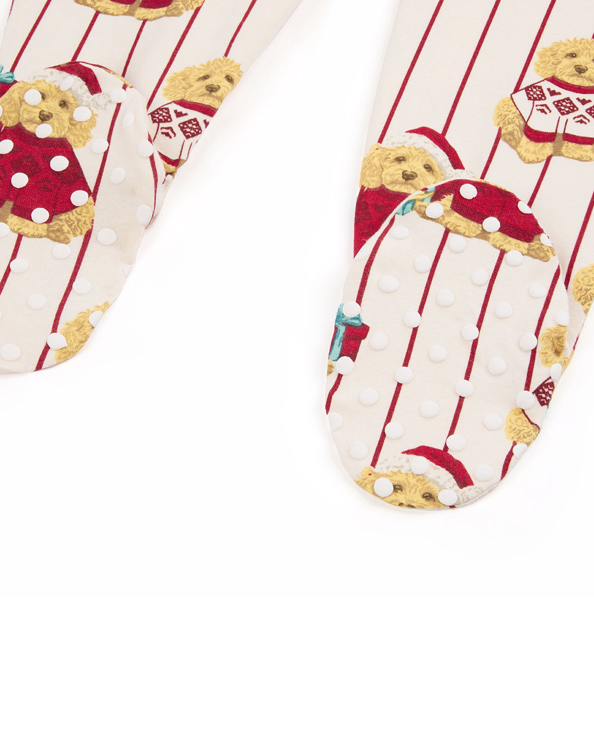 Baby Organic Cotton Chip the Christmas Cockapoo Dog Print Sleepsuit