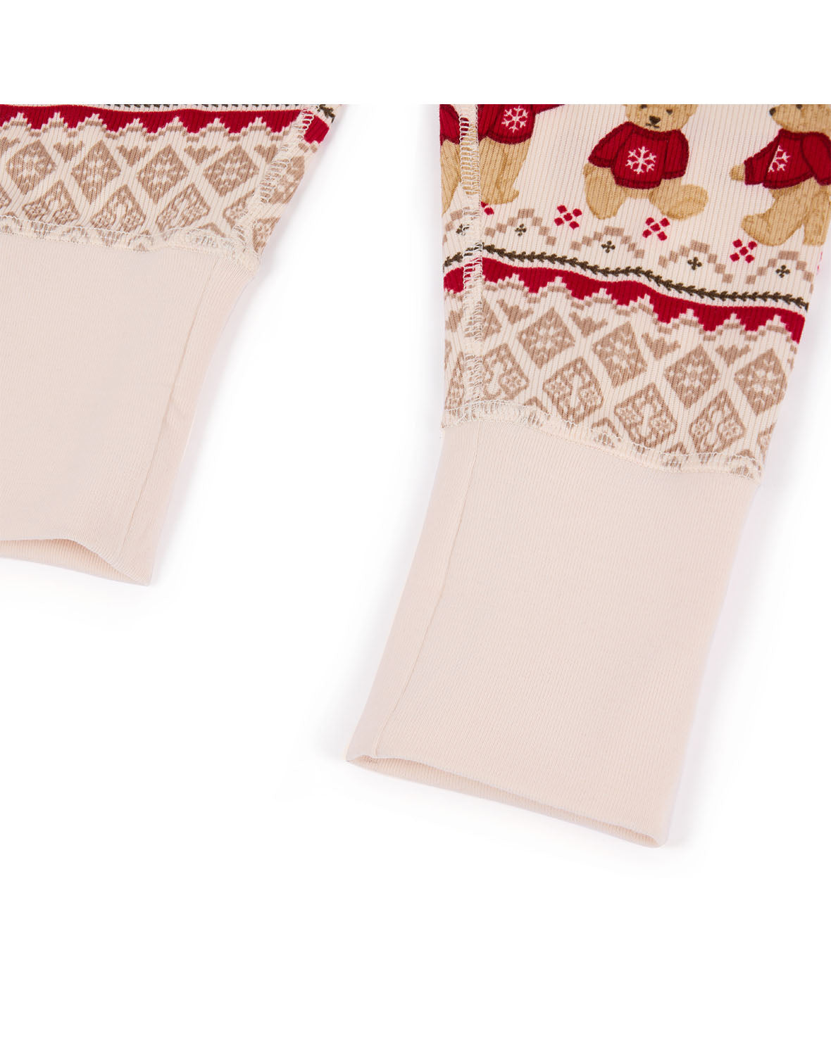 Kids Peers the Bear Christmas Fair Isle Print Long Pyjama Set