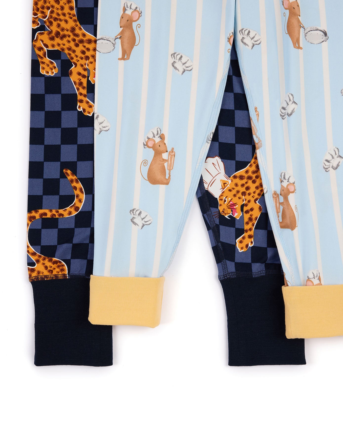 Kids Two Pack Leopard Chef /Mouse Chef Print Long Pyjama Sets