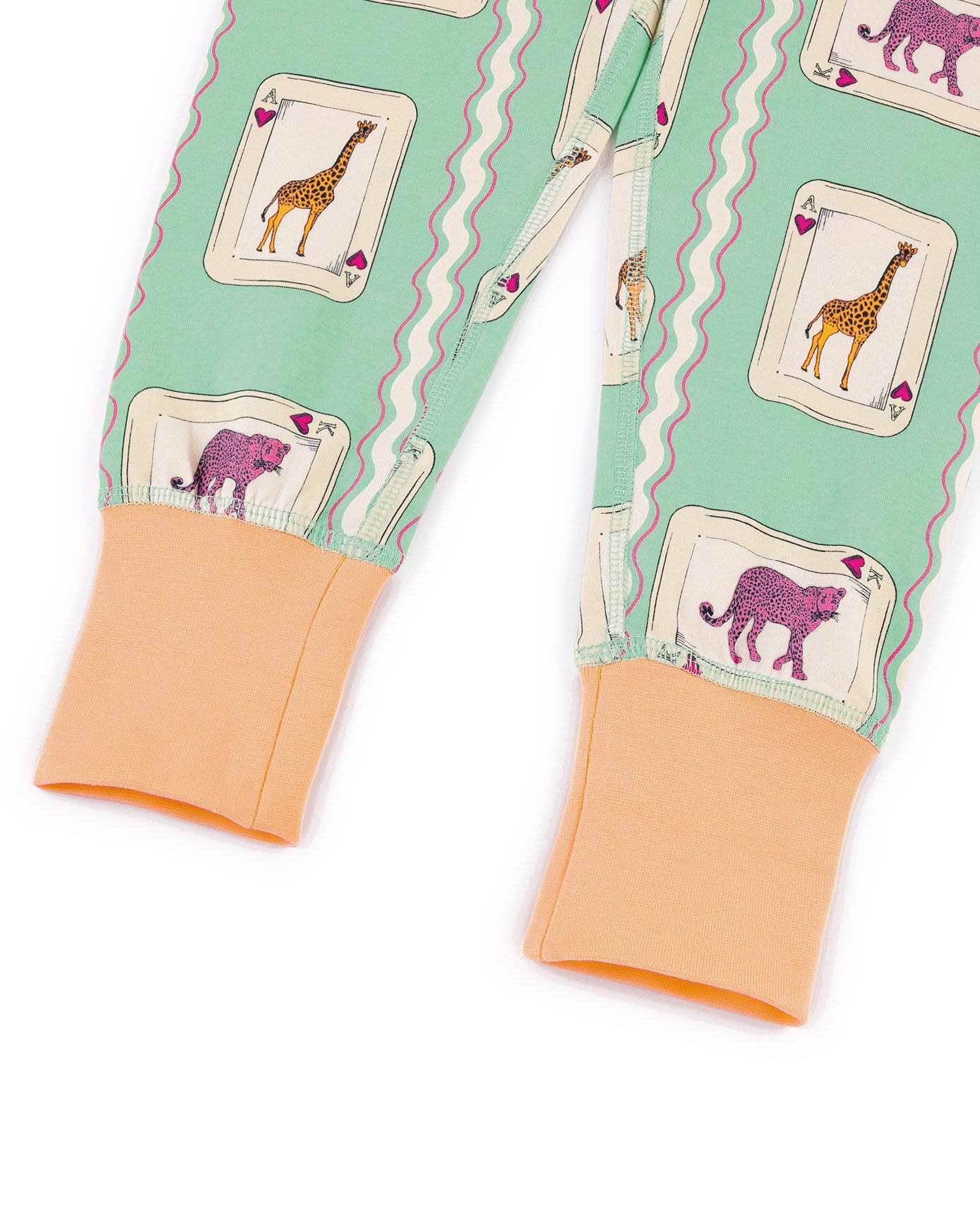 Kids Organic Cotton Playing Card Animals Print Long Pyjama Set