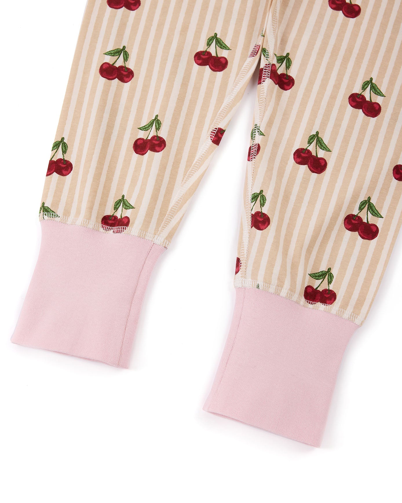 Kids Organic Cotton Cherry Stripe Print Long Pyjama Set