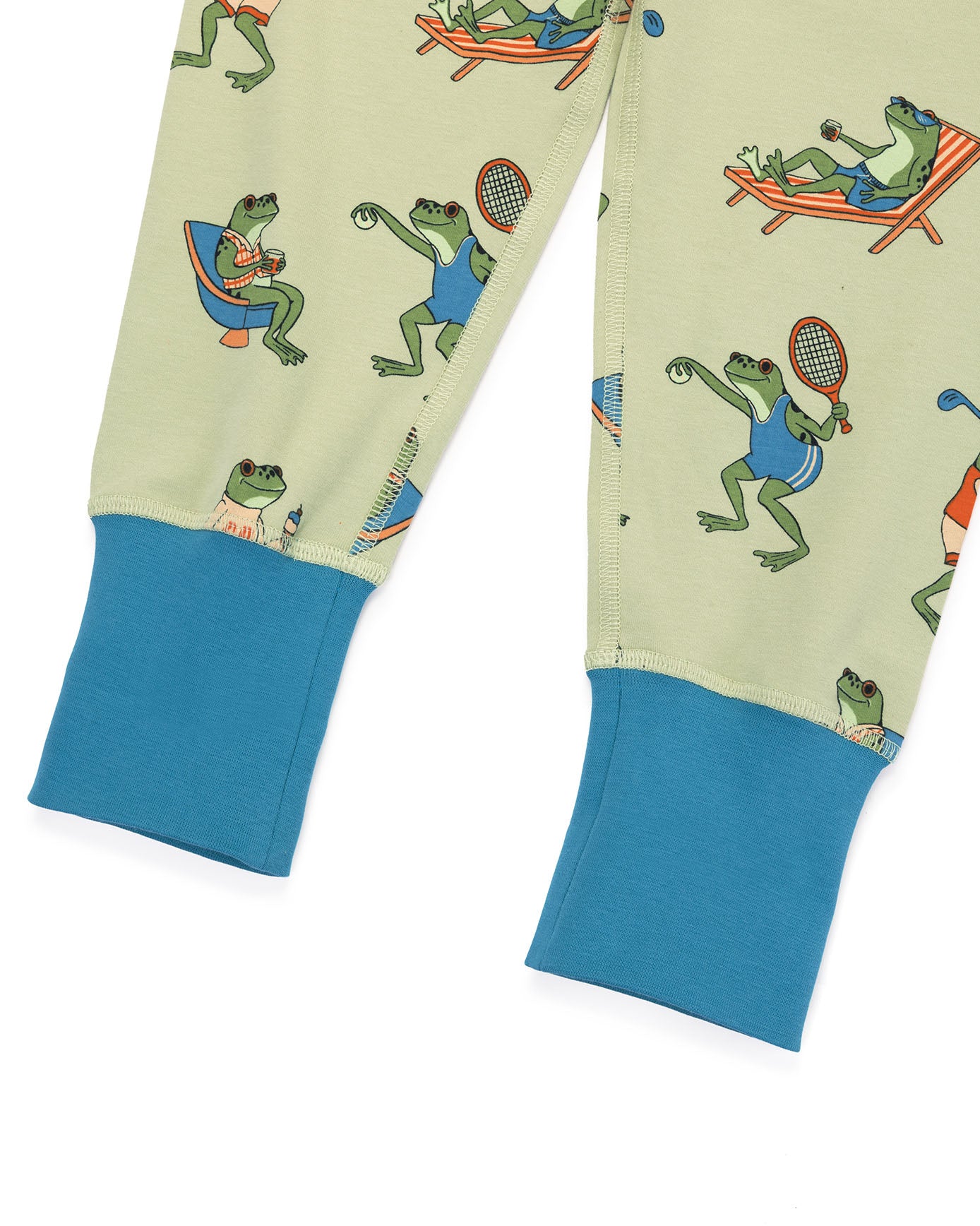 Kids Organic Cotton Sports Frogs Print Long Pyjama Set
