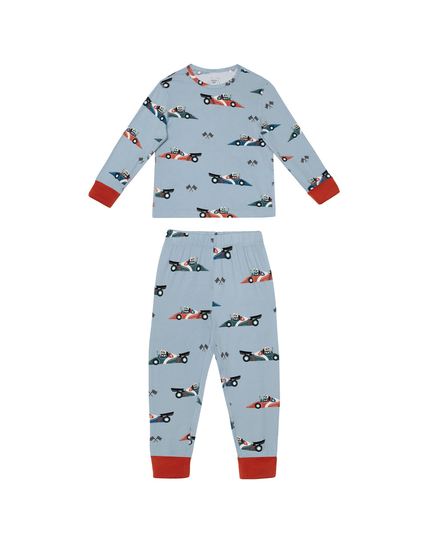 Racing Frogs Print Long Pyjama Set