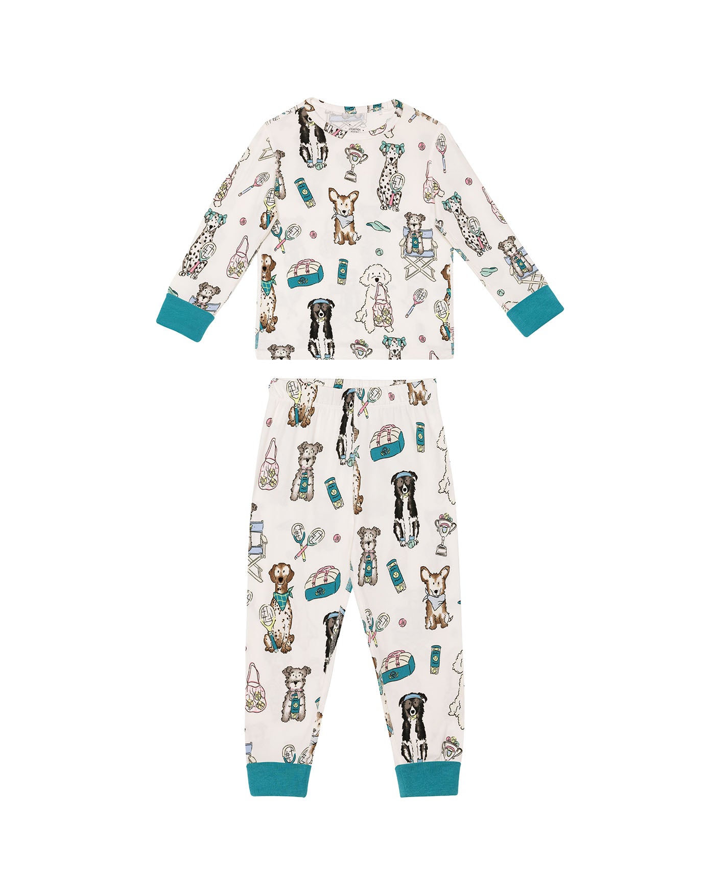 Tennis Dogs Print Long Pyjama Set