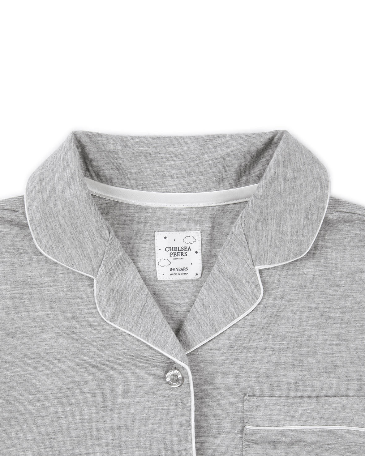 Kids TENCEL™ Modal Long Button Up Pyjama Set - Grey Marl