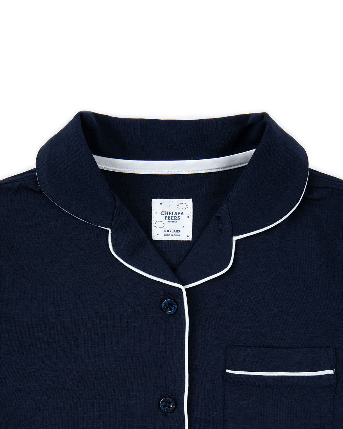 Kids TENCEL™ Modal Long Button Up Pyjama Set - Navy