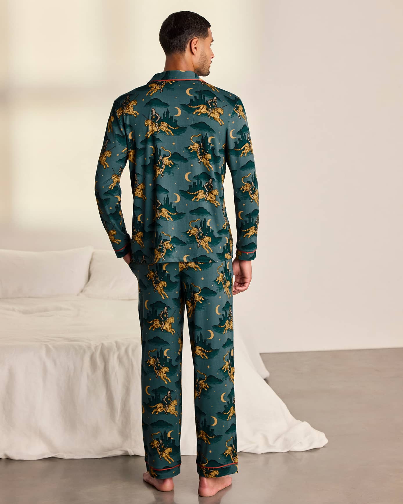 Moonlit Knight Print Long Pyjama Set