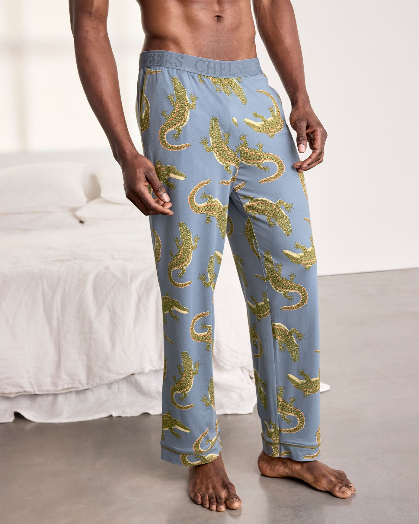 Crocodile Lagoon Print Long Pyjama Bottoms