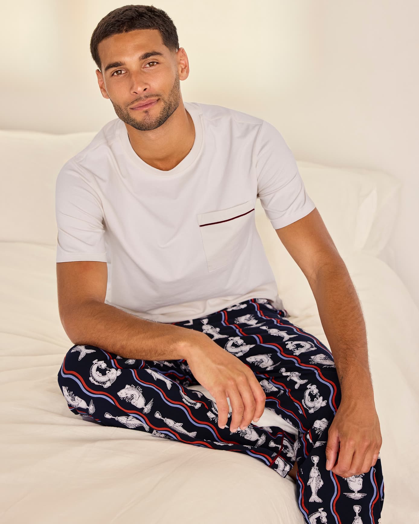 Organic Cotton Kiss My Bass Print Long Pyjama Set