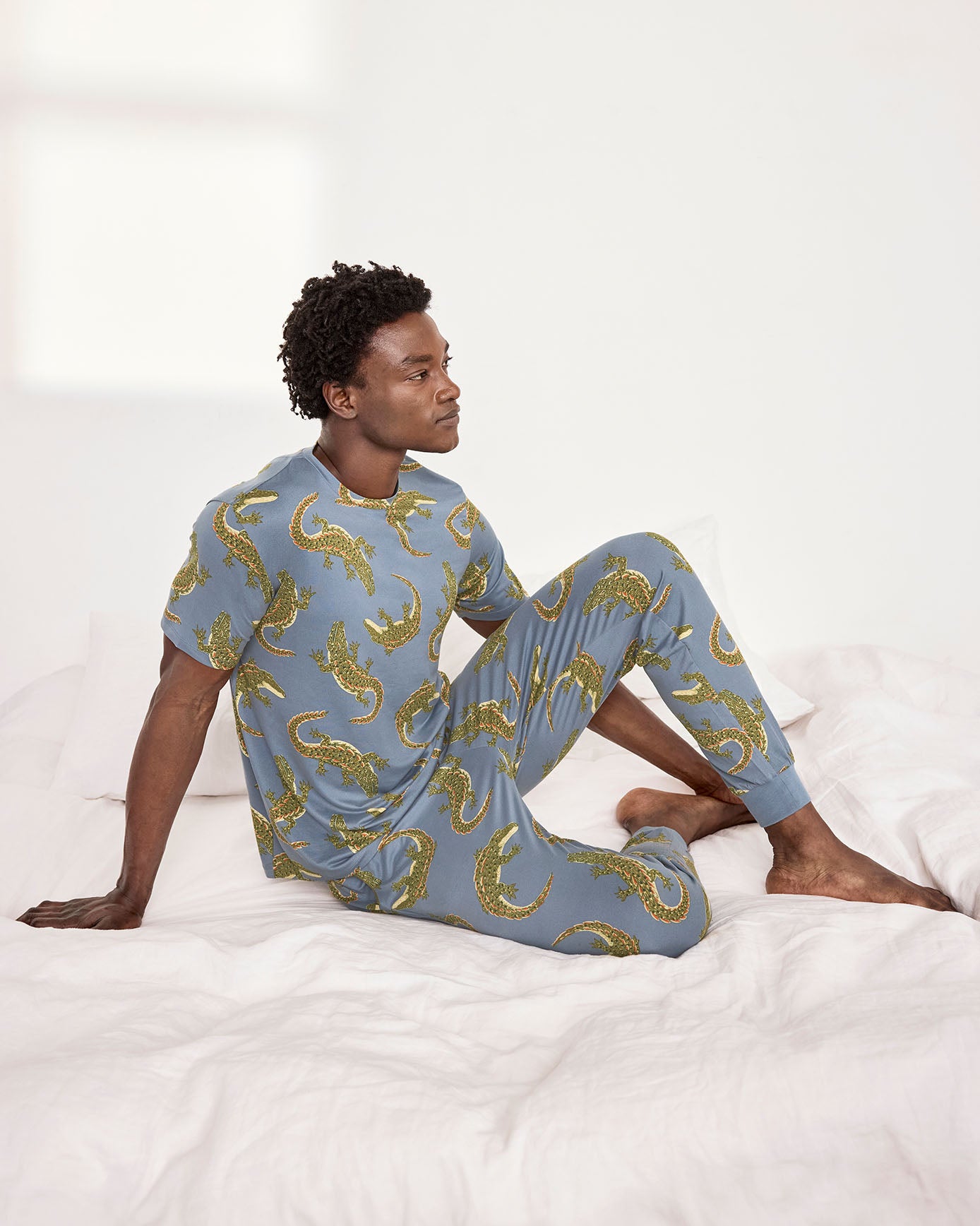 Crocodile Lagoon Print Long Pyjama Set
