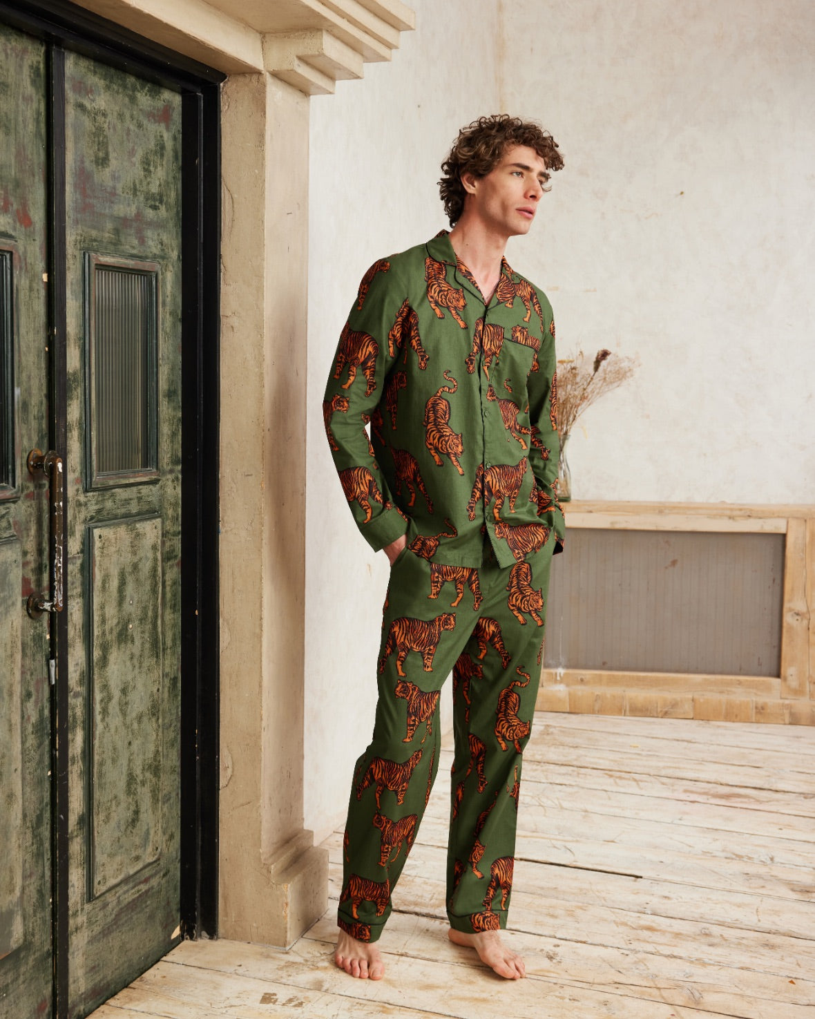 Organic Cotton Tiger Print Long Pyjama Set – Chelsea Peers