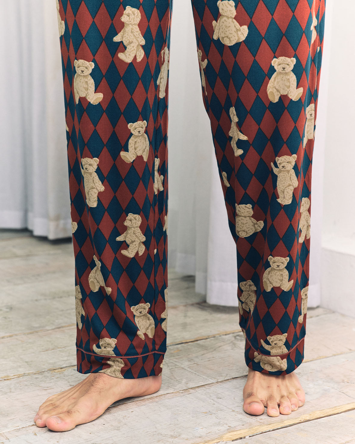 Argyle Bear Print Pyjama Bottoms