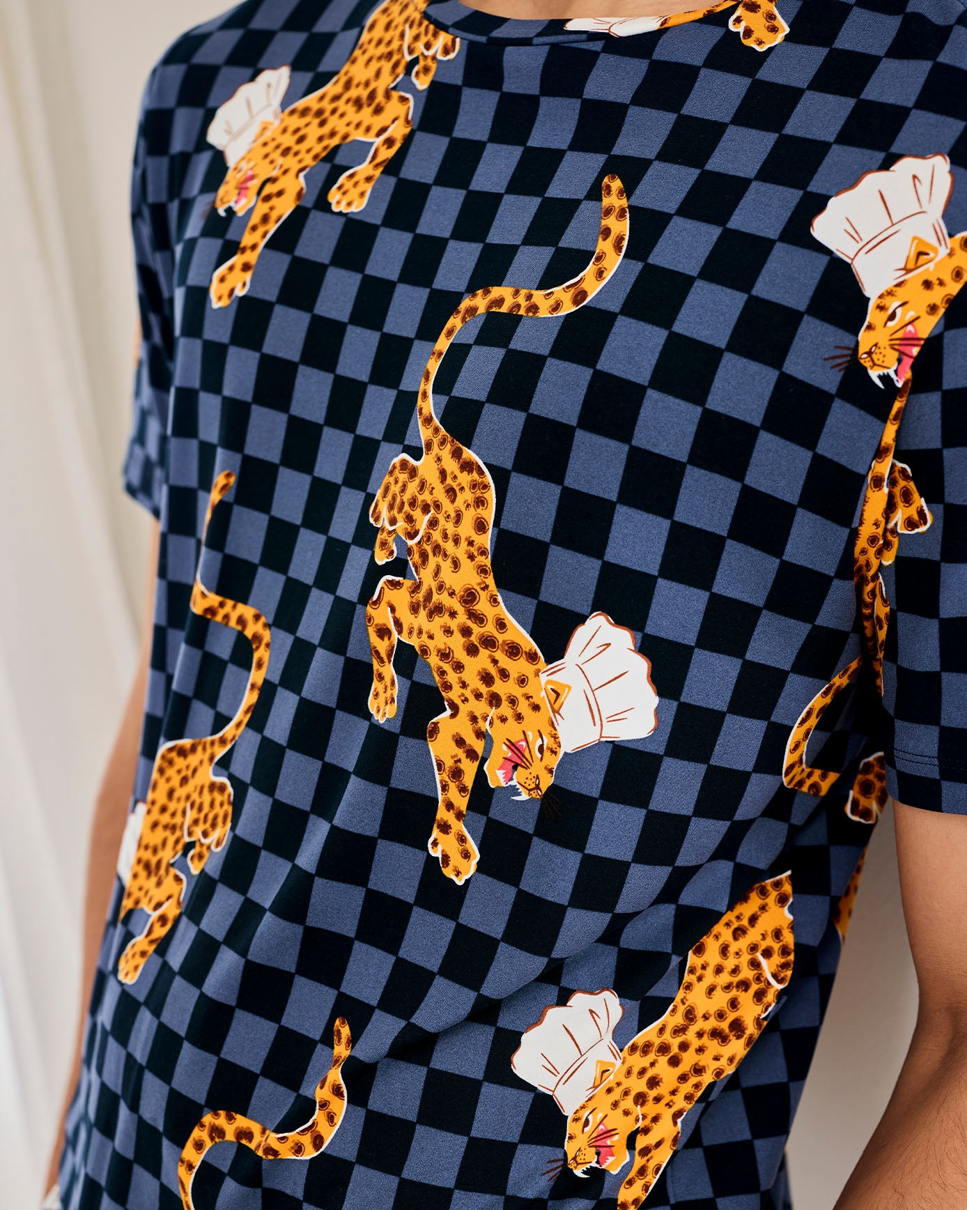 Leopard Chef Print Crew Short Pyjama Set