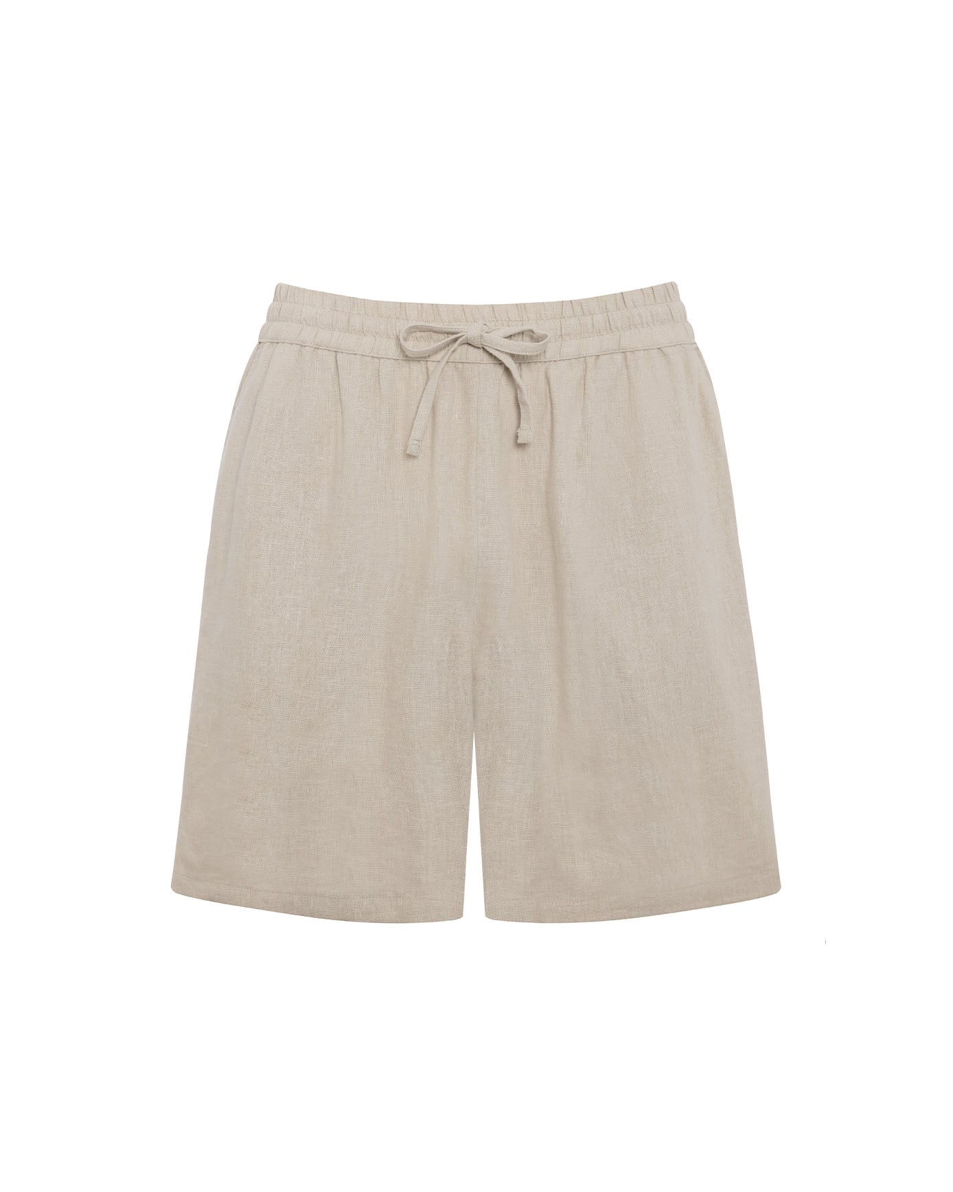 Linen-Blend Shorts - Natural