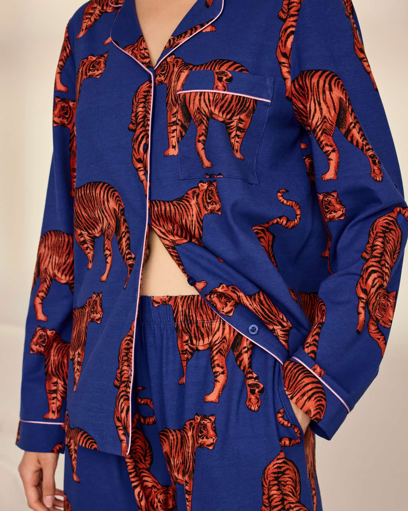 Organic Cotton Roaming Tiger Print Long Pyjama Set