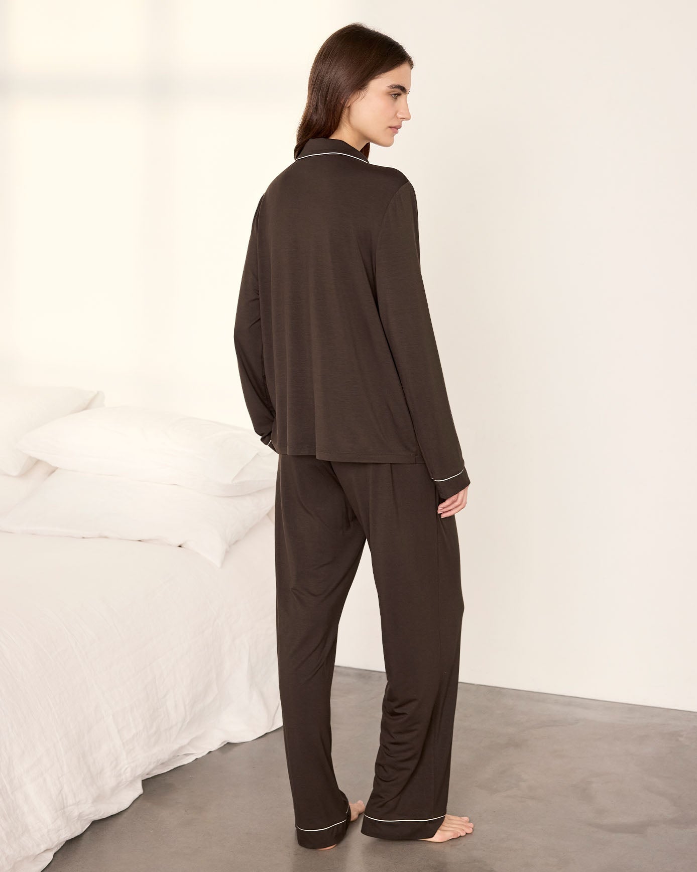 Tall TENCEL™ Modal Long Pyjama Set - Brown
