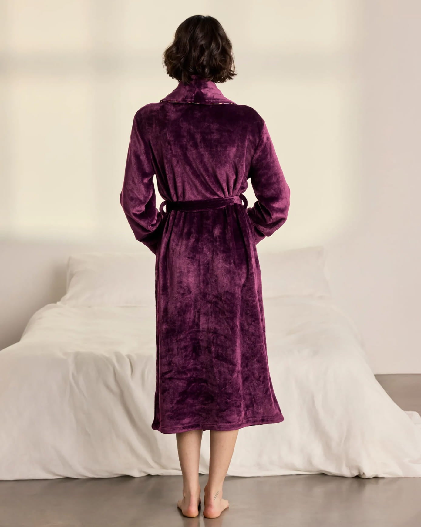 Fleece Jewel Stripe Long Dressing Gown