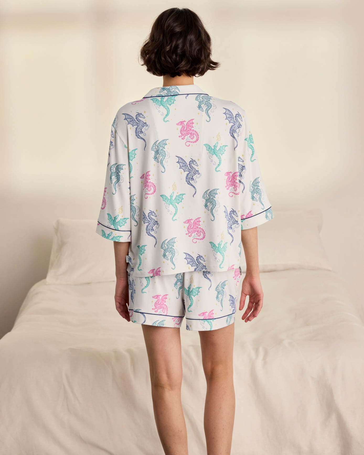 Rainbow Dragon Print Short Pyjama Set