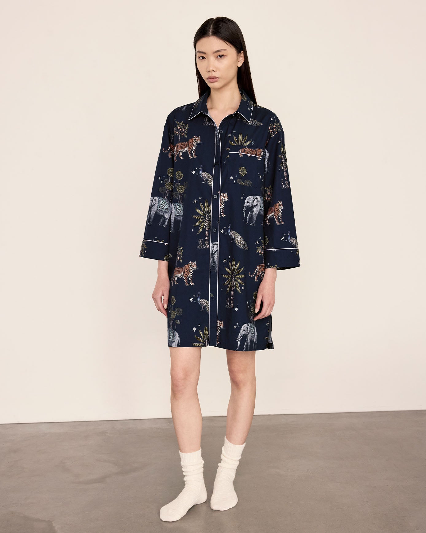 Organic Cotton Twilight Safari Print Nightshirt