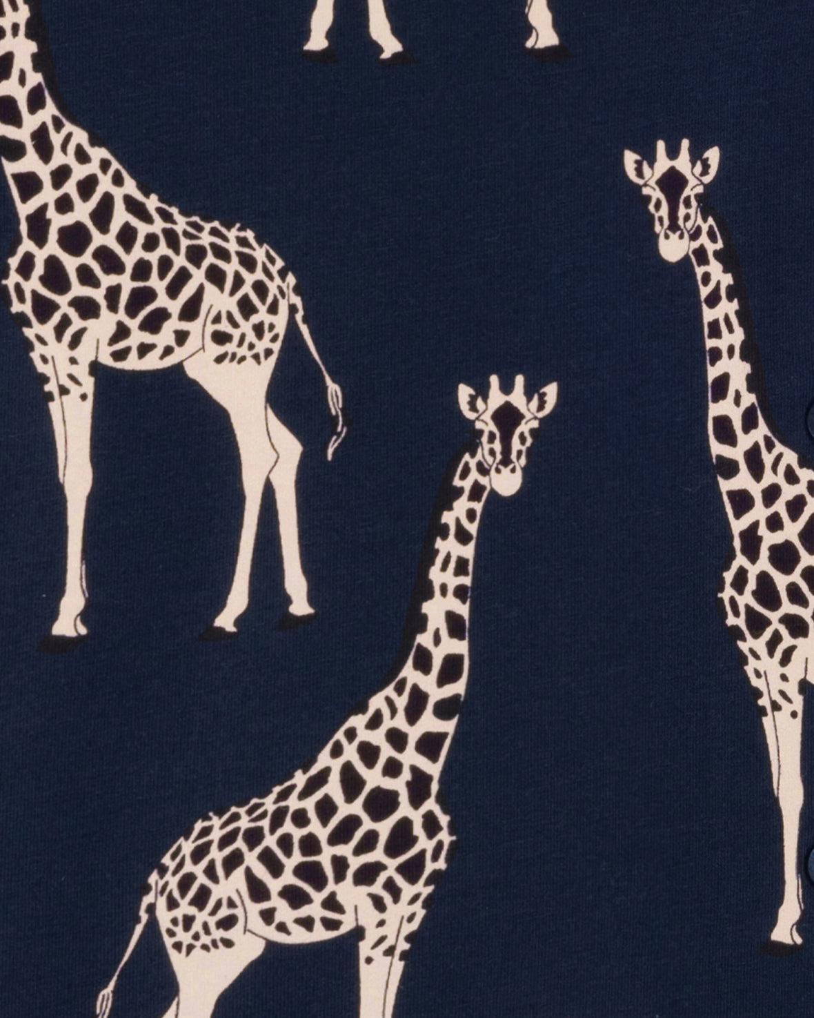 Organic Cotton Giraffe Print Short Pyjama Set - Navy