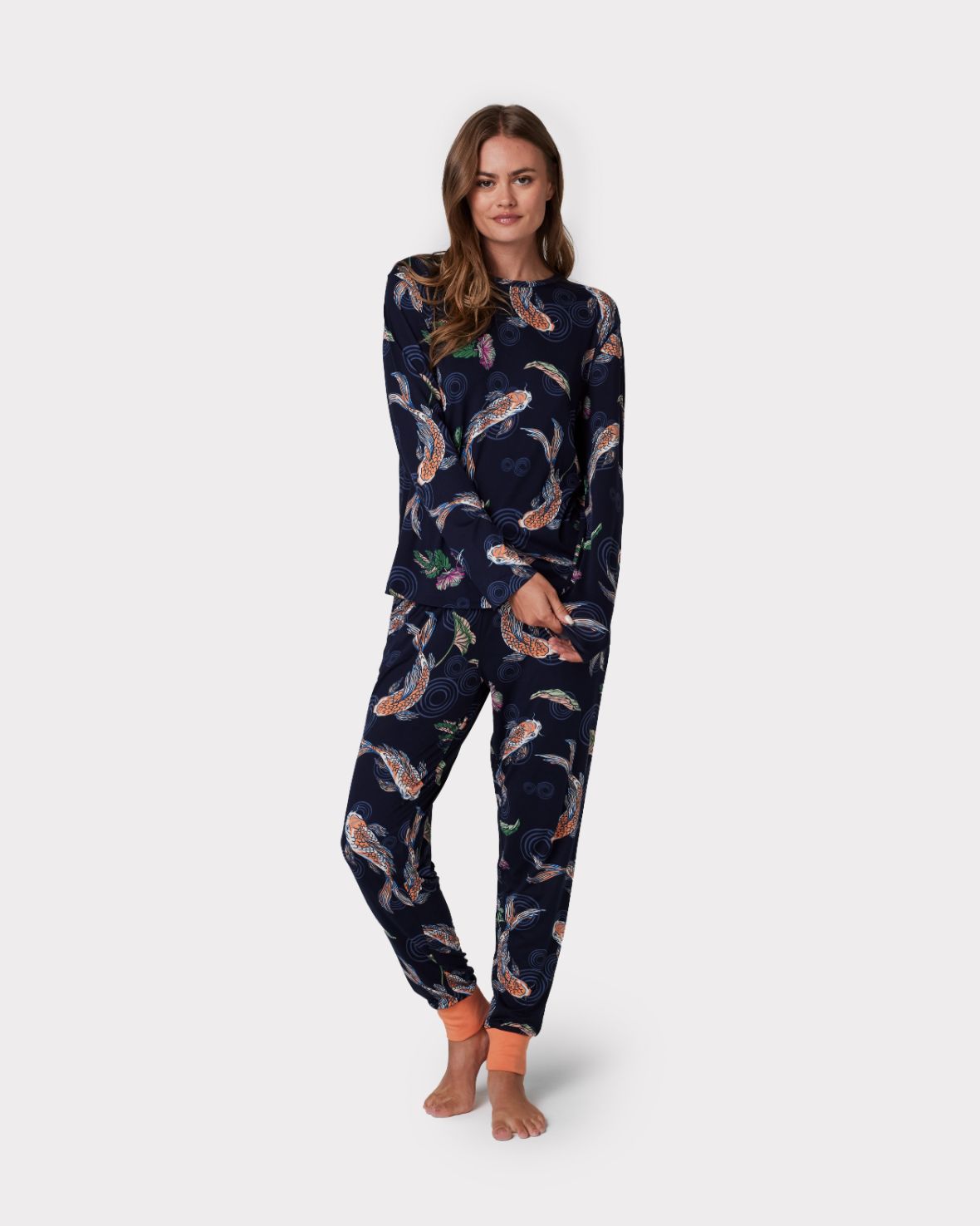 Koi Fish Print Long Pyjama Set – Chelsea Peers NYC