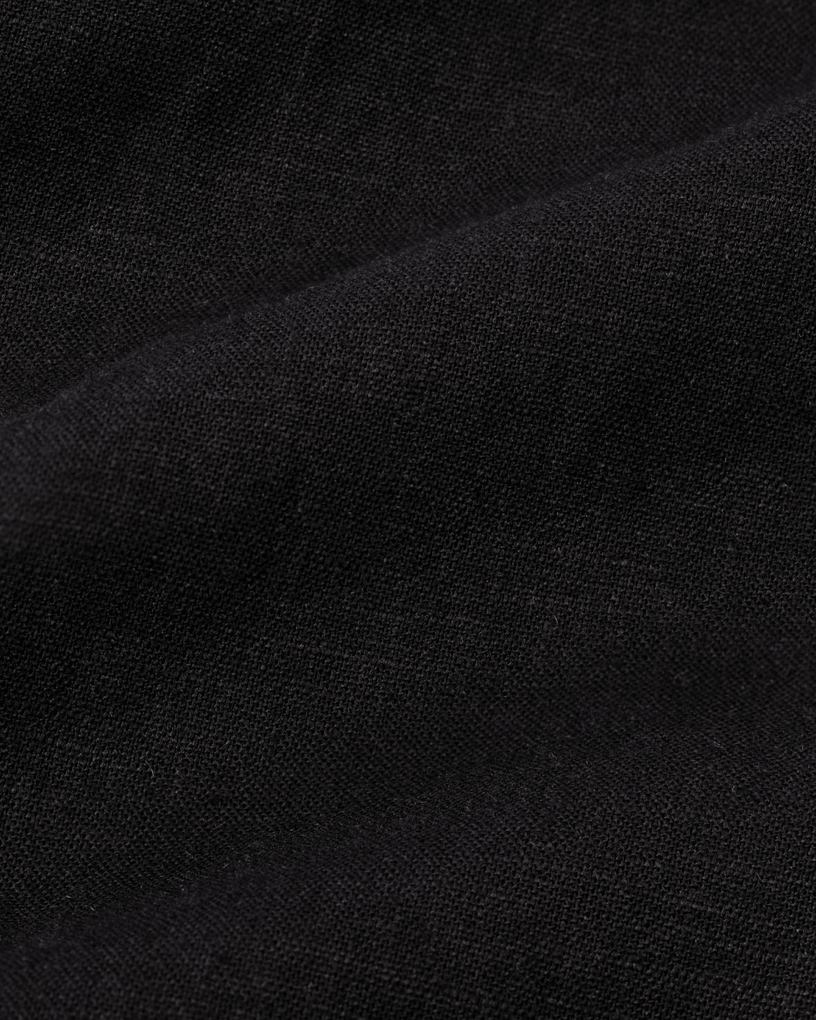 Linen-Blend Embroidered Shirt - Black