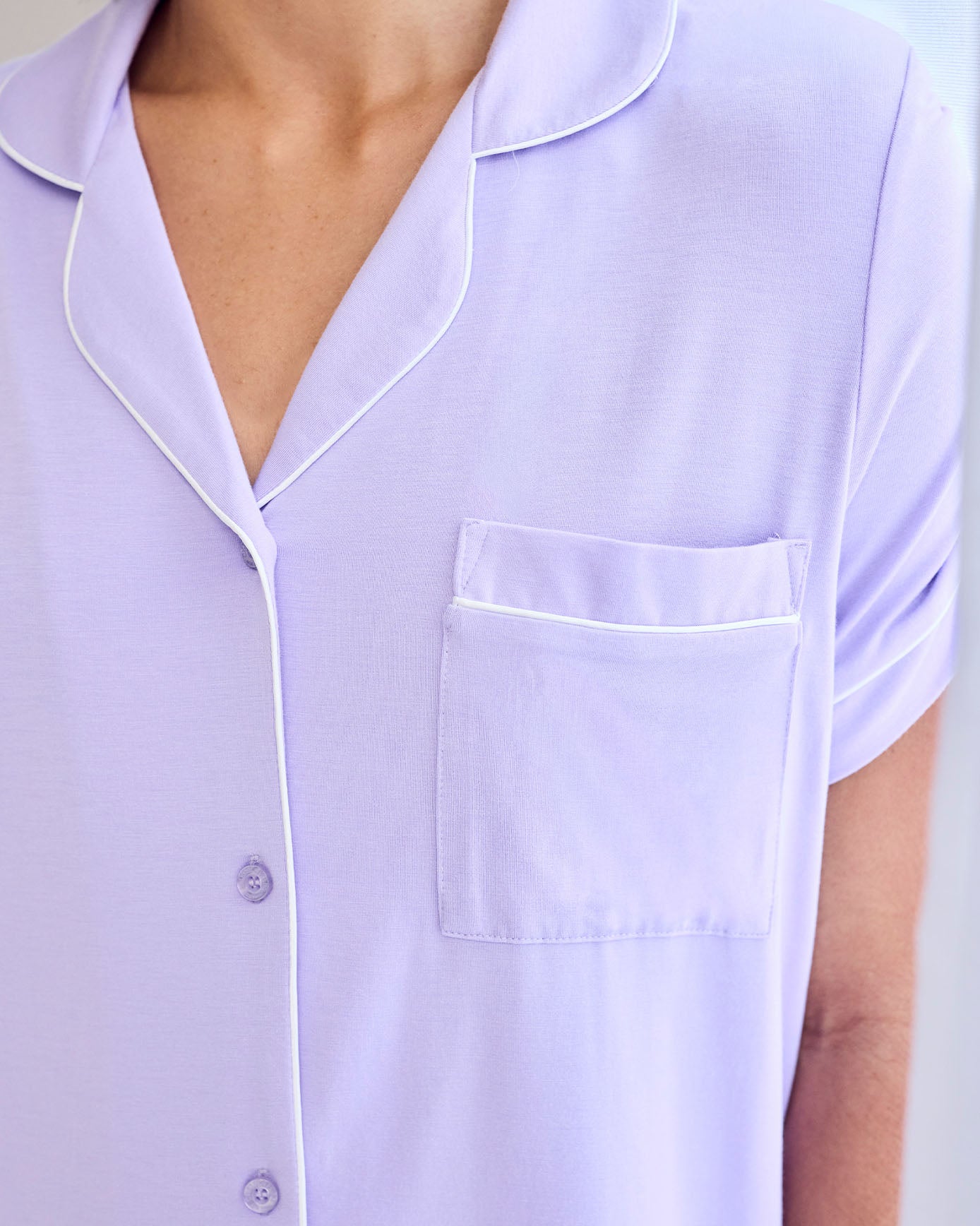 TENCELª Modal Short Button Up Pyjama Set - Lilac
