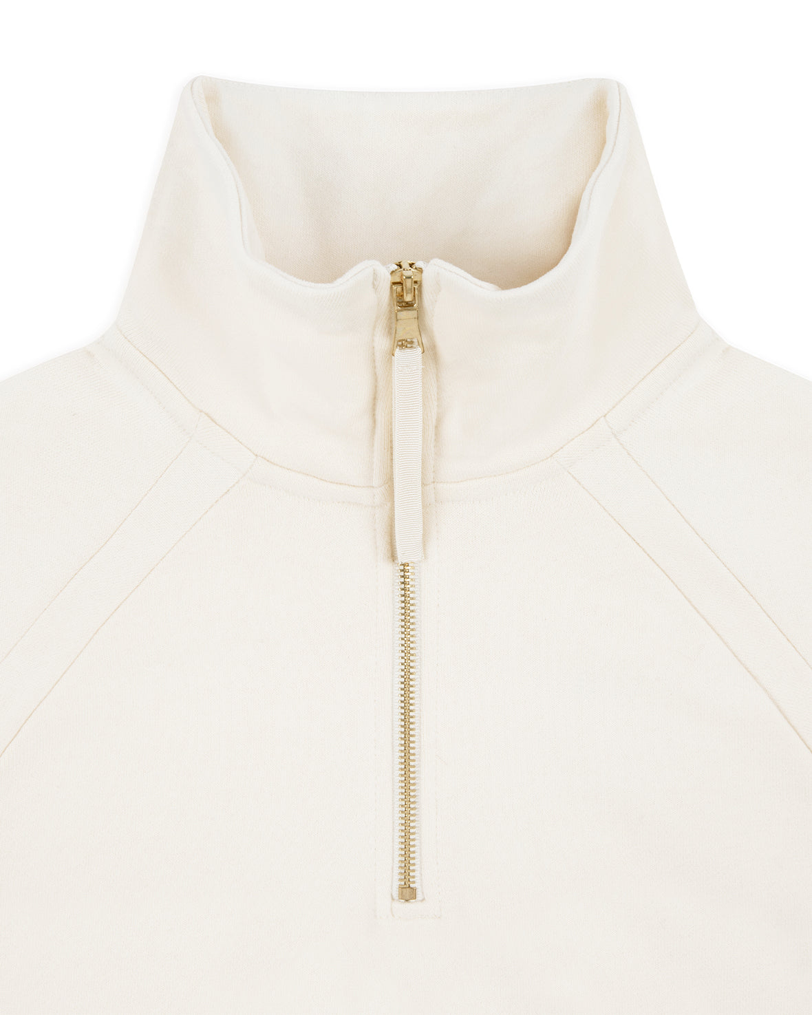 Organic Cotton Half-Zip Sweatshirt - Cream