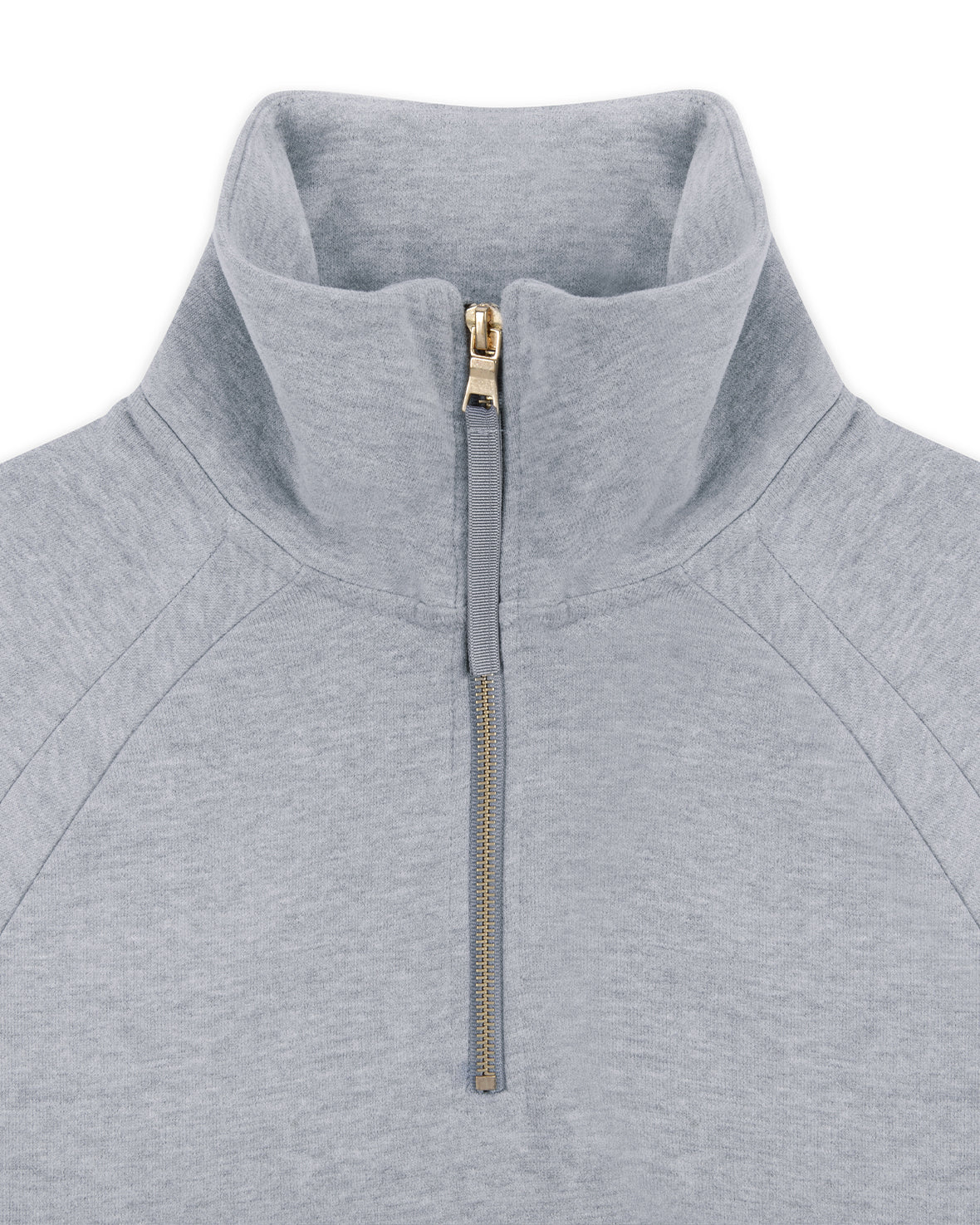 Organic Cotton Half-Zip Sweatshirt - Grey Marl