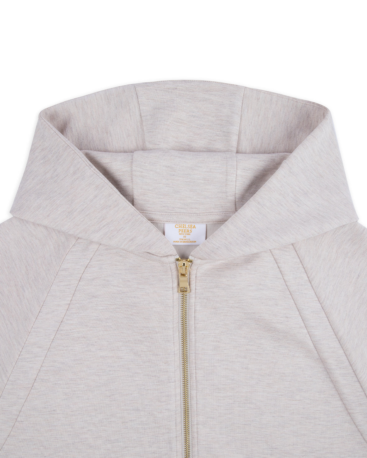 LuxeComfort Scuba Zip Hoodie - Beige Marl
