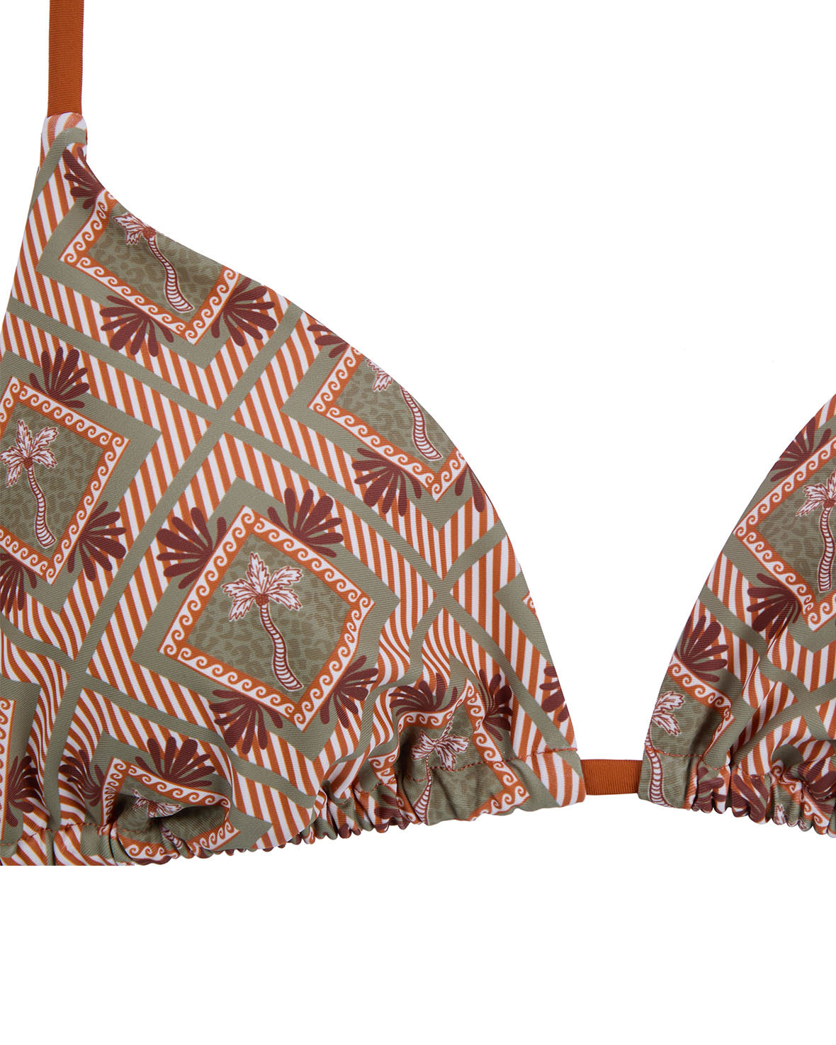 Diamond Palm Print Triangle Bikini Top