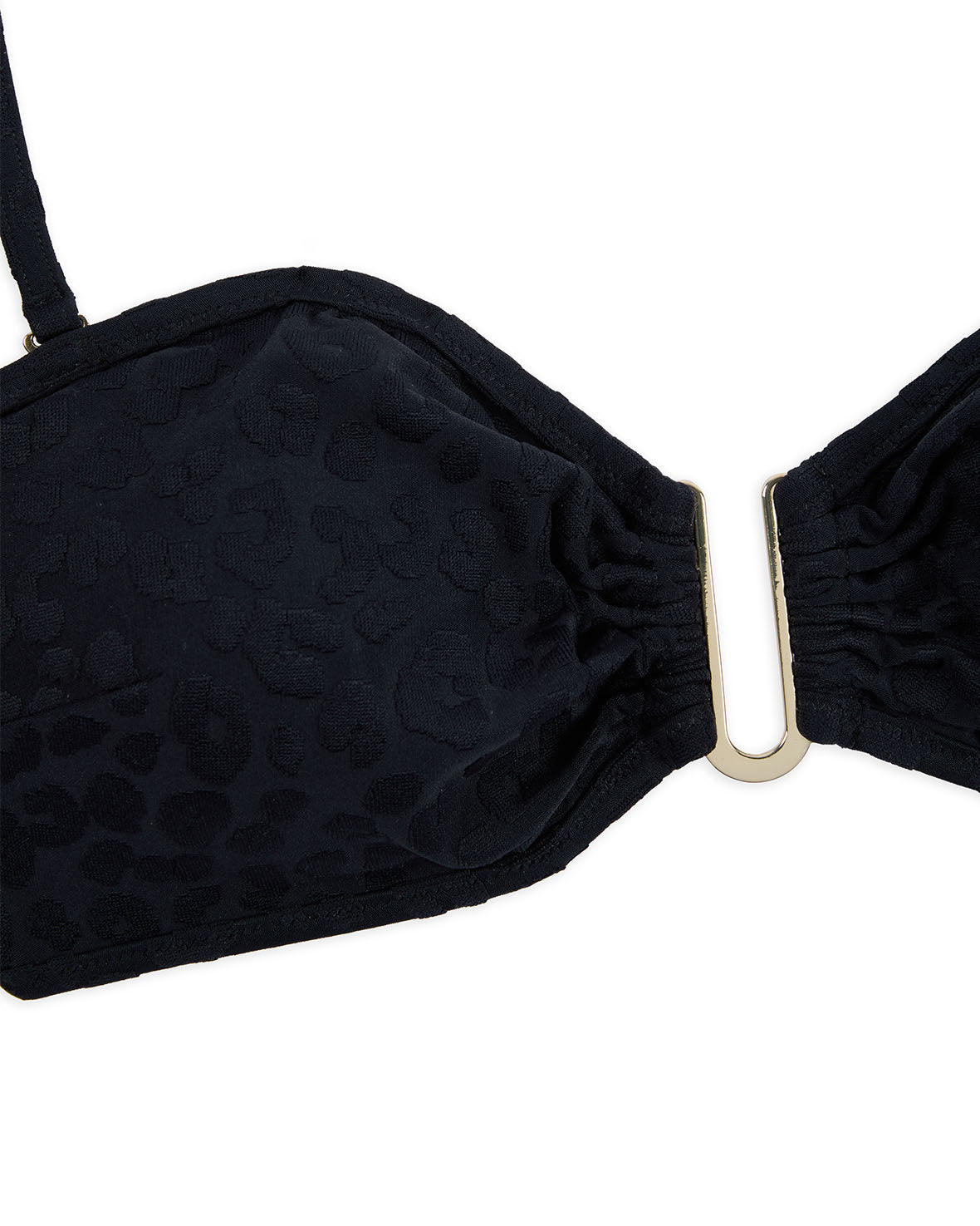 Leopard Jacquard Bandeau Bikini Top