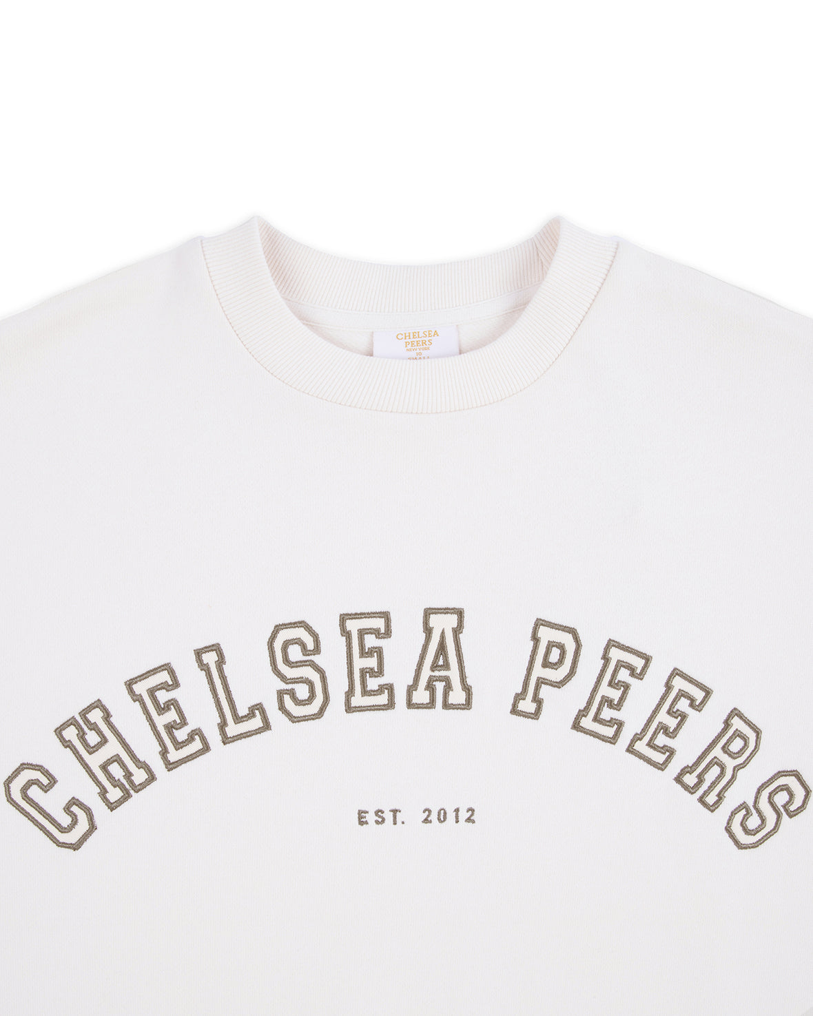 Organic Cotton Embroidered Logo Sweatshirt - Cream