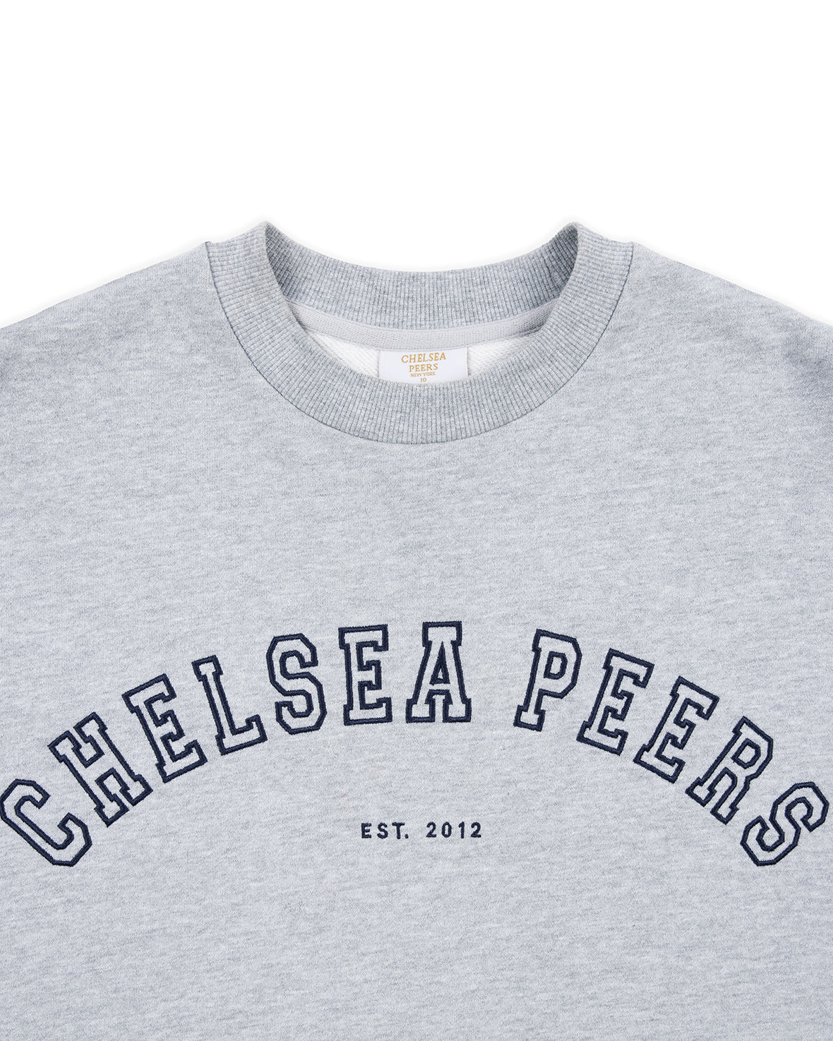 Organic Cotton Embroidered Logo Sweatshirt - Grey Marl